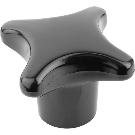 KIPP Palm Grip Similar To DIN6335 D1=50, D=10 H=32, Form:G, Thermoset High-Polish Finish Black K0148.410